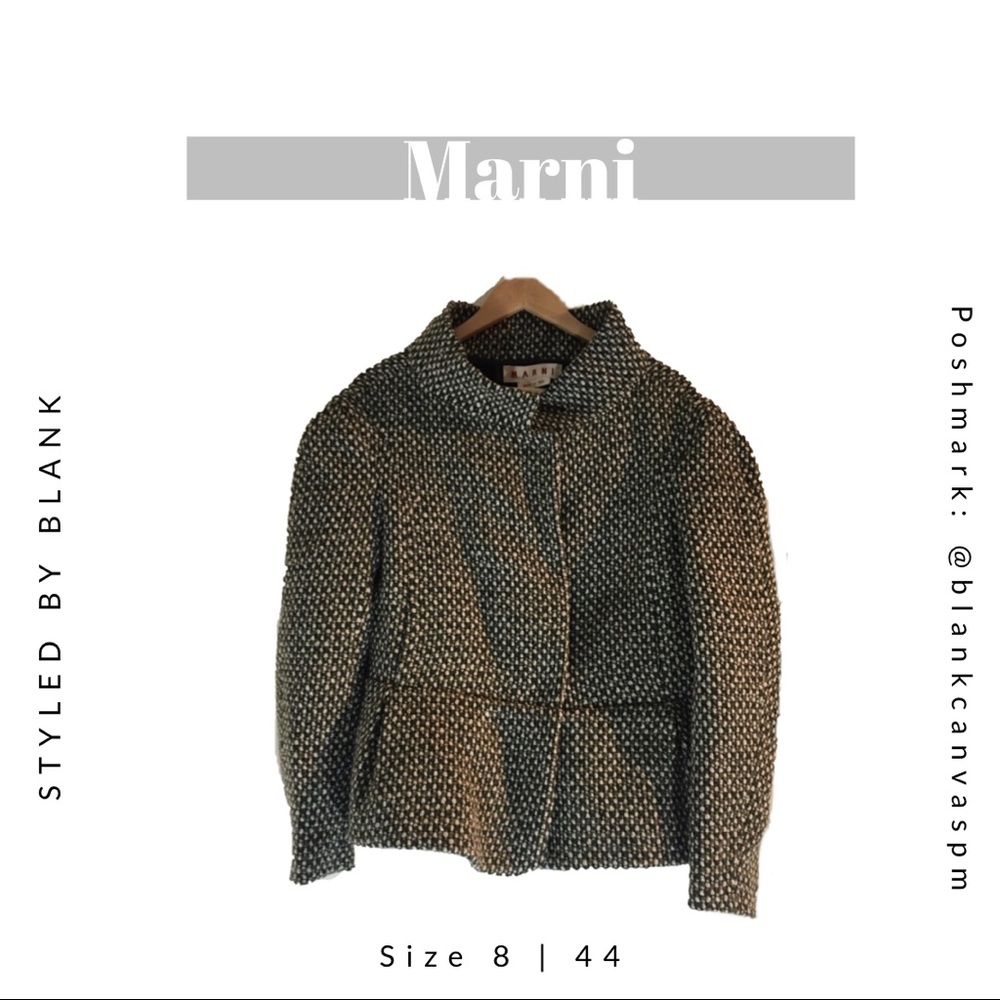 Marni Tweet Winter Blazer with Ruffle Hem